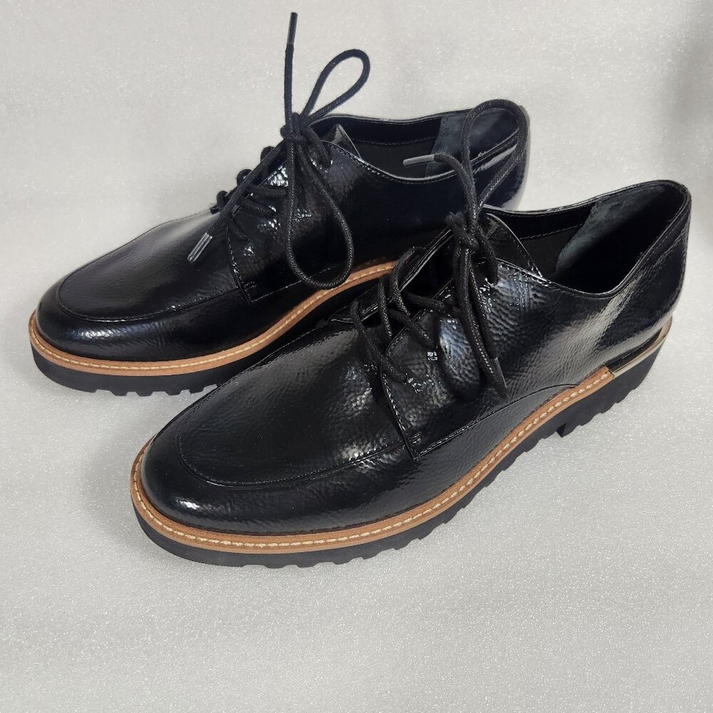 FRANCO SARTO Charles Pebbled Patent Lace-Up Loafers Size 7.5M - Picture 2 of 15